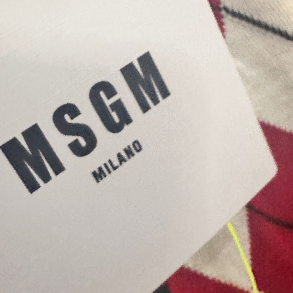 MSGM Red and Cream Argyle Halter Knit Tank - Picture 11 of 12